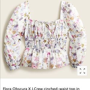 J. Crew floral cinched waist top